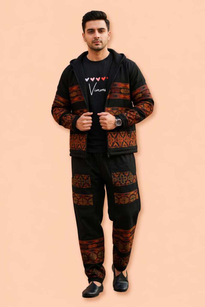 Himachali Woolen Black Jacket