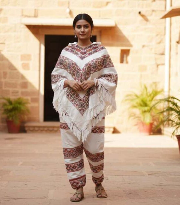 Girl's Ponchu And Lower Combo