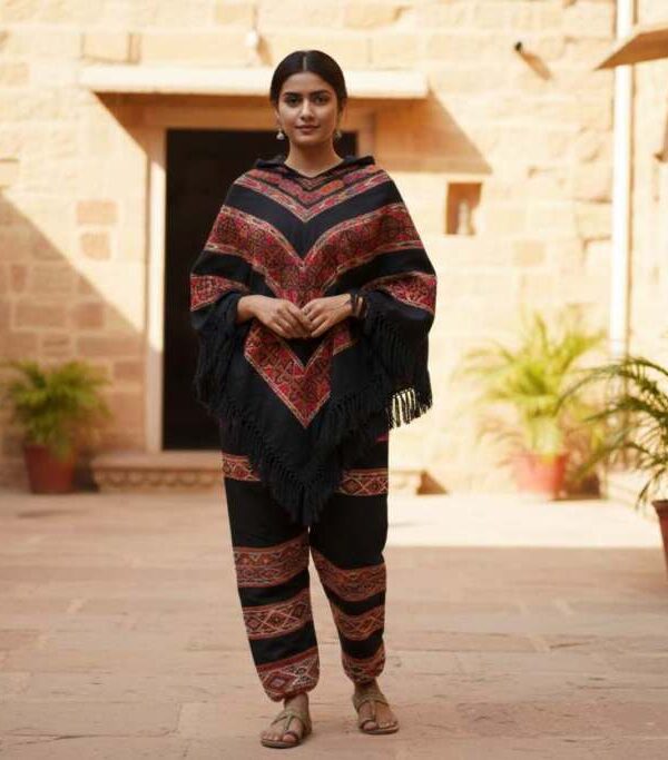 Girl's Ponchu And Lower Combo