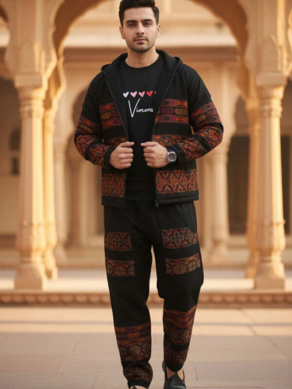 Himachali Woolen Black Jacket