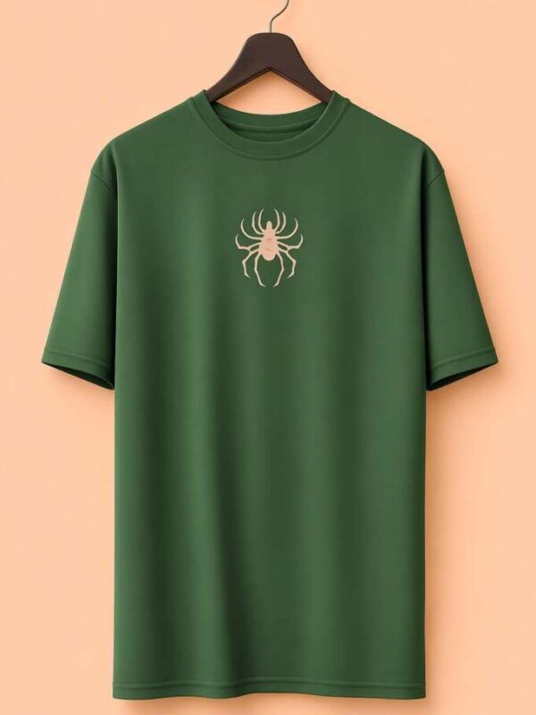 Olive Green Gothic Chain Graphic T-Shirt