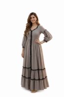 Black Pum Pum Border Work - Cotton