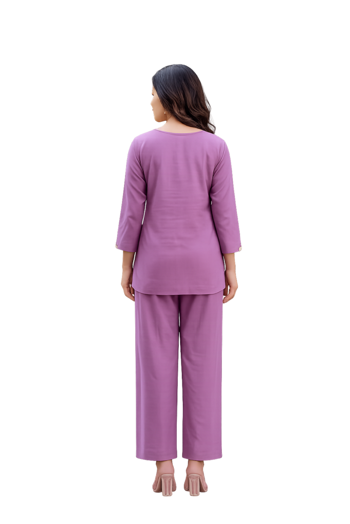 Dusty Mauve Co-Ord Set - Cotton - Image 2