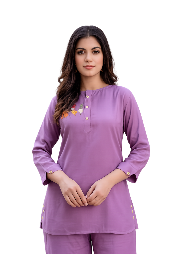 Dusty Mauve Co-Ord Set - Cotton - Image 3