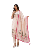 Viscose Rayon Fabric Summer Suit Set - Cream