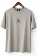 Unite Souls Spider Graphic T-Shirt, Beige, Oversized Fit, with Back Print Quote