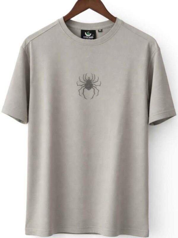 Unite Souls Spider Graphic T-Shirt, Beige, Oversized Fit, with Back Print Quote