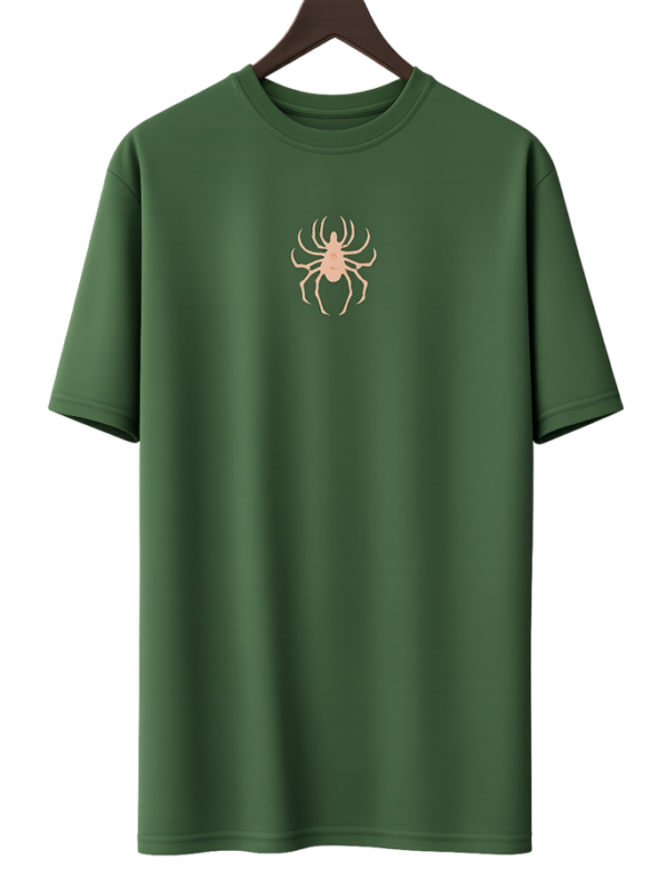 Olive Green Gothic Chain Graphic T-Shirt