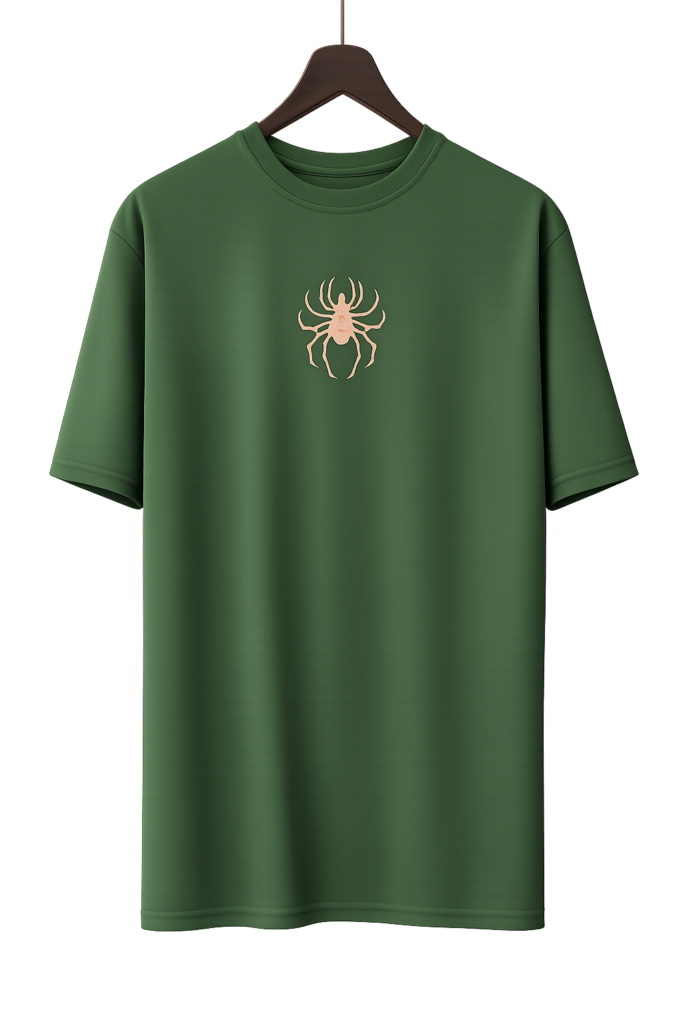 Olive Green Gothic Chain Graphic T-Shirt