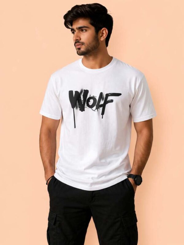 Men’s Matty Fabric Graphic T-Shirts Wolf Print
