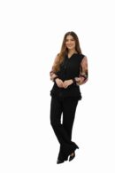 Women’s Printed Cotton Co-Ord Set | Stylish Black Top & Pant Set