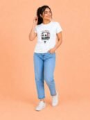Women's Crew Neck T-Shirt-White Color