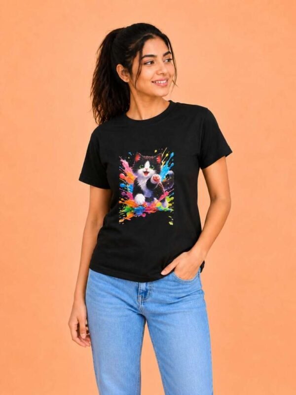 Women's Boxy Fit T-Shirt-Black-Color